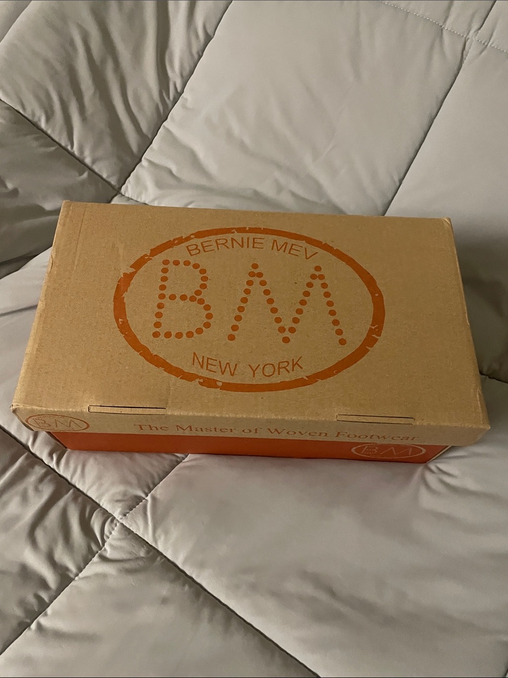bernie mev. Brown and Orange Branded Shoe Box
